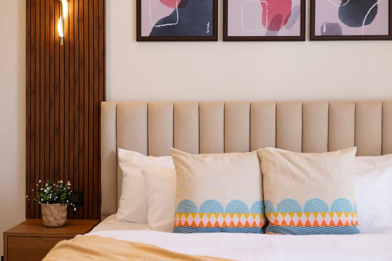 Private chamber — tufted headboard